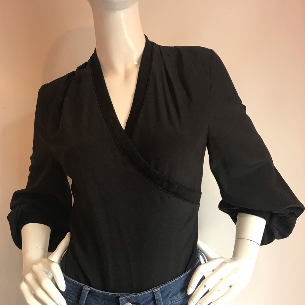 Silk Sexy Faux Wrap Bodysuit